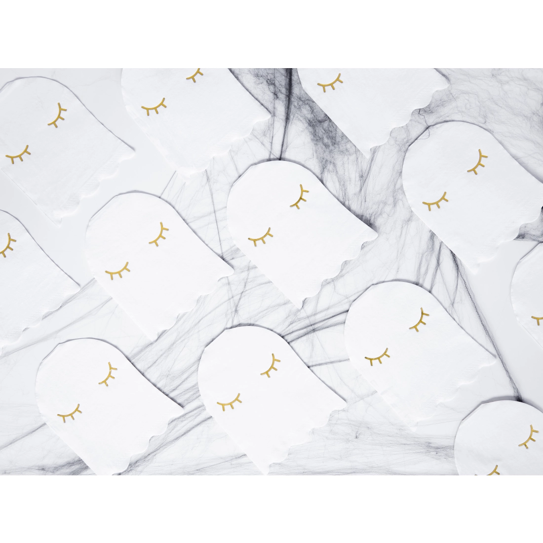 Șervețele de hârtie Fantomă albe cu imprimeu auriu, 11x14 cm, 20 buc.